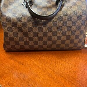 Louis Vuitton Brown Checkered Satchel Speedy 30 Damier No strap.